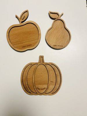 Set tăvițe de toamnă: măr, pară, dovleac